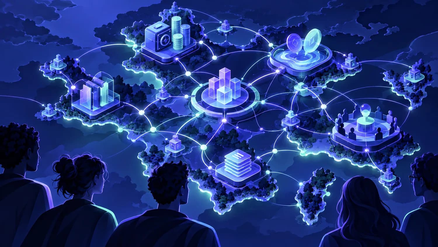 Illustration éditoriale créée pour l’article omnipresence francophones defi.